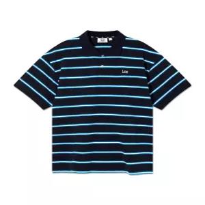 LEE 스트라이프 피케 반팔 티셔츠 네이비 LE2602ST41 NA