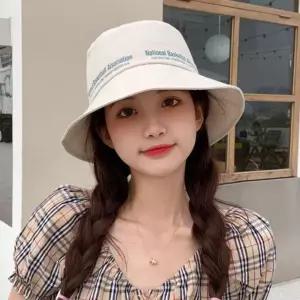 레터링 여성 벙거지 모자 여름 밀짚 나들이 선캡 벙거지 사파리 성인 밀집