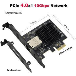 PCIe x1 ~ 10Gbps 단일 포트 RJ45 네트워크 카드, AQC113, 1G, 2.5G, 지지대 PXE 유선 LAN, Win10/11 데스