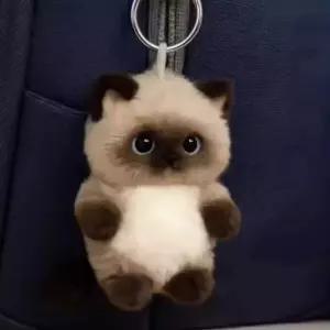고양이 인형 가방고리 키홀더 키링 봉제 선물용 샴 고양이 12cm 프리사이즈