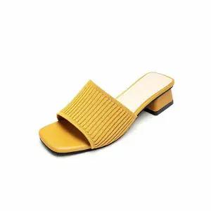 [하프클럽/세자매]예쁜 사각 니트 여성샌들/슬리퍼 스트랩샌들 4cm /3종