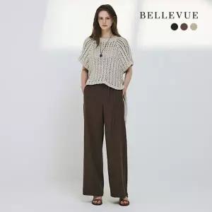 [BELLEVUE] 벨뷰 26SS 니팅트리밍 벨티드 슬랙스