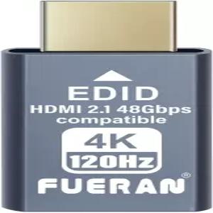 퓨란 4K 120Hz HDMI 2.1 더미 플러그 - PC VR 헤드셋 및 암호화폐 채굴 EDID 헤드리스 고스트 디스플레이