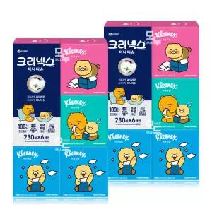 크리넥스 카카오 미니 각티슈 (230매x6입)x2팩 /미용티슈