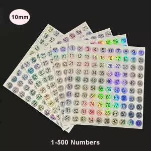 5 시트 1-500 매니큐어 색상 팁용 번호 스티커 라벨 디스플레이 마킹 가이드 DIY 도구