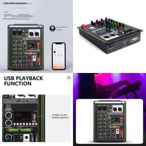 A3PD Professional 4 채널 USB 믹서 여행용 믹싱 콘솔 홈 스튜디오 회의 or 라이브 이벤트용 48V 전원 공급