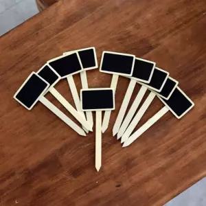 (6x4cm 10개) 화분 데코레이션용 나무칠판 이름표/텃밭/팻말/나무/식물/화단/화분용픽/다육이/태그/걸이용