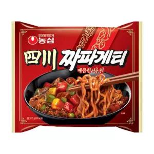 농심 사천 짜파게티 32개입 (4개입 x 8팩) / 매콤한 짜장라면