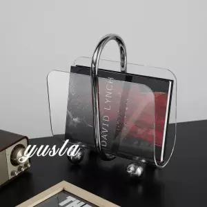 아크릴 휴대용 책꽂이 - 모던 티 테이블 디스플레이 스타일리시한 데스크탑 수납 우아한 홈 데코 트렌디한