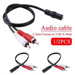 3.5mm 암 스테레오-2-RCA 수 플매트 카펫 러그 Aux 오디오 헤드폰 잭 변환기 어댑터 케이블  DVD TV VCD 레