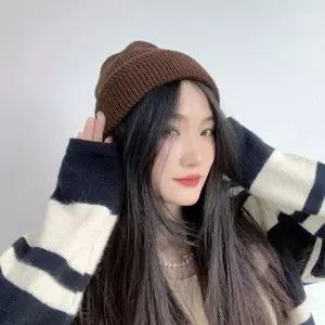 [하프클럽/]프리덤 니트 비니 브라운 패션비니 겨울모자 비니모자