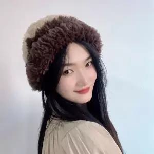 [하프클럽/]포근포근 플리스 비니 브라운 털모자 겨울모자 겨울비