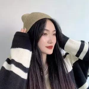 [하프클럽/]포엔 니트 숏비니 브라운 와치캡 겨울비니 비니모자