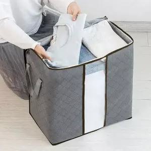 [하프클럽/]리빙포인트 의류 이불보관 정리함 50x28cm 그레이 패