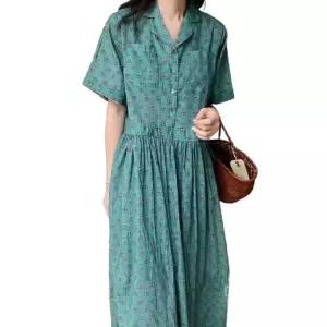 인도원단루즈핏원피스 아사면 원피스 오버핏 루즈핏 롱 체형커버 빈티지 고급 셔츠카라