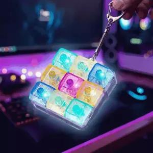 키캡 키링 키캡키링 키보드키링 LED 9구 키캡 키링 키보드 딸깍이 장난감 스트레스해소 피젯 토이