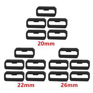 5Pcs 20/22/26mm 고무 시계 밴드 블랙 스트랩 루프 링 실리콘 액세서리 홀더 Garmin Fenix7 7X 6X 6 5X