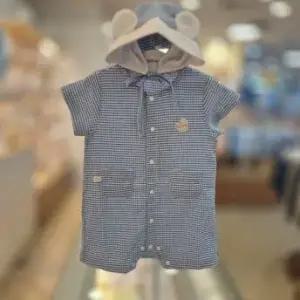 아가방 토비 체크 반팔 우주복(모자) 01S327506