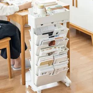 5단 이동식 북카트 파일 책꽂이 정리함 트레이 책상 문서함 책 보관함 홀더