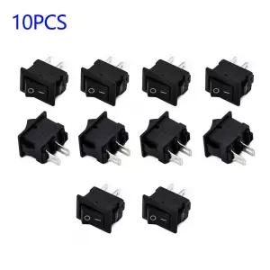10 Pcs 자동 자동차 트럭 보트 라운드 로커 250V 3A 2 핀 ON/OFF 토글 SPST 스위치 10x15mm