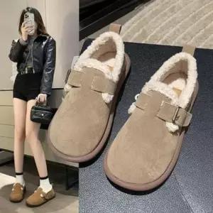 플랫 포근 둥근코 데일리 겨울 단화