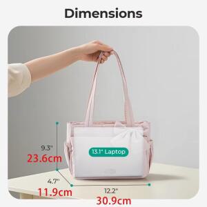디모식 BAGSMART 다용도 여행 토트 백 여성 통근 가방 여러 개의 포켓 메신저 핸드백 대학 학교 숄더백