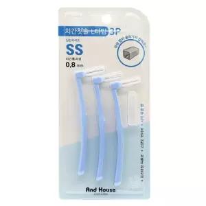 [룽스_61]덴탈치간칫솔L형 3P SS 치실 0.8mm-9288