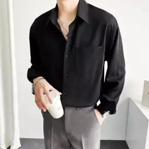 [룽스_62]포켓 카라셔츠 남성 베이직 긴팔셔츠 데이트룩