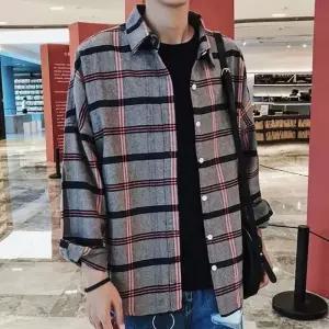 [룽스_62]댄디 긴팔 체크남방 셔츠 데일리 캐주얼 데일리