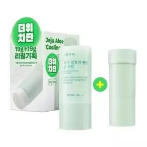 식물나라 제주 알로에 쿨링 선 스틱 19g+19g 리필
