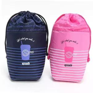 빨대물컵 테드몽 물병주머니컵-핑크