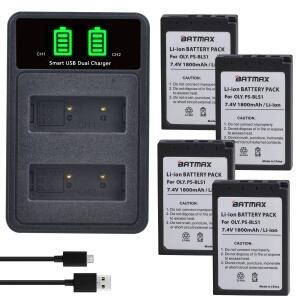 Batmax PS-BLS1 BLS1 배터리 및 LED 듀얼 충전기 올림푸스 E-400E-410E-420E-450PEN E-P1
