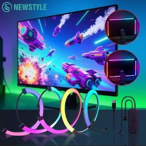 게이밍 RGB 싱크 라이트 스트립 컴퓨터 모니터 DIY LED PC 디스플레이 음악 앱 제어 룸 데코