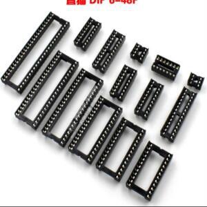50피스 IC 소켓 DIP SIP 칩 핀 2.54mm 피치 6/8/14/16/18/20/24/28Pin 24/28/32/40Pin 와이드 어댑터 솔더