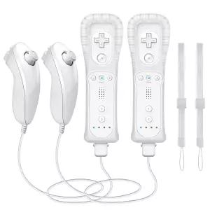 WDZP 흰색 2 Wii/WII U용 모션 플러스 리모컨 in 1 U 콘솔용 넌척 컨트롤러 nintendo_wii_u