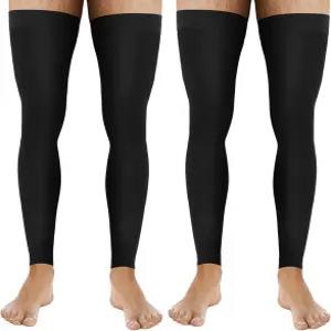 잔마이 2켤레 남성 허벅지 하이 컴프레션 스타킹 발리스 20-30mmhg 레그 슬리브 그레이딩 스포츠 러닝 부종