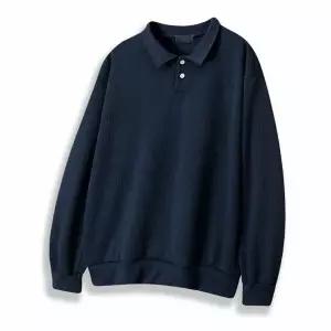 [하프클럽/디바옴므]세미 오버핏 투버튼 카라넥 니트 맨투맨 티셔츠 남방