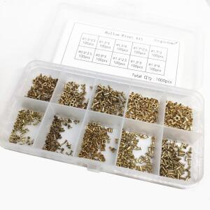 1000피스 구리  리벳 키트 M0.9 M1.3 M1.5 M1.7x2.5/3/4mm 양면 회로 기판 PCB 바이어스 못