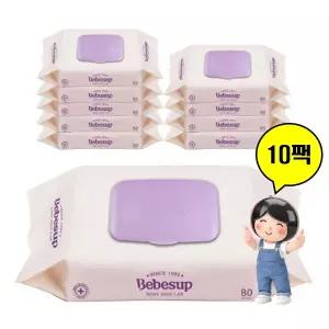 베베숲 물티슈 80매 10팩 캡형 아기물티슈