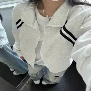 원더우면 남사친 가을 카디건 스포츠 야구점퍼 커플 스트라이프 칼라 OPH3