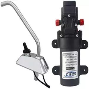 세일플로 12v 수압 다이어프램 펌프 4.3L/min 1.1GPM 35 PSI(360°스핀 수도꼭지/탭 포함) - 카라반 RV