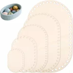코바늘 뜨개질용 나무 바구니 바닥 5개 DIY 타원형 빈칸 고체 뜨개질 - 직조 용품 홈 데코레이션