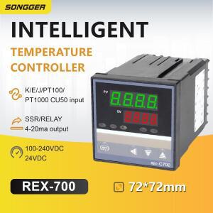 REX-C700 스마트 온도 조절기 범용 입력 릴레이 SSR 출력 듀얼 LED 디스플레이 산업용 제어
