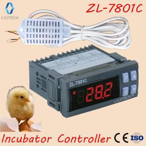 ZL-7801C, 100-240Vac, 듀얼 16A 출력, 자동 다기능, 온도 습도 인큐베이터 컨트롤러, Lilytech 미니 XM-18