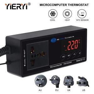 Yieryi AC-112 디지털 방수 온도 컨트롤러 수족관 파충류 NTC 센서 용 마이크로 컴퓨터 조절기