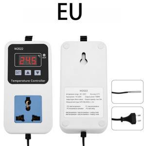 W2022 온도 컨트롤러 110-220V 조절기 콘센트 열 매트 NTC 센서가있는 온실 EU 플러그