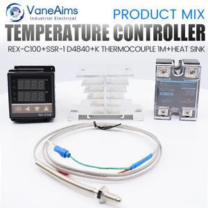 디지털 PID 온도 컨트롤러 REX-C100 REX C100 조절기 0-400 ℃ + 40DA SSR 릴레이+ K 열전대 1m 프로브 RKC