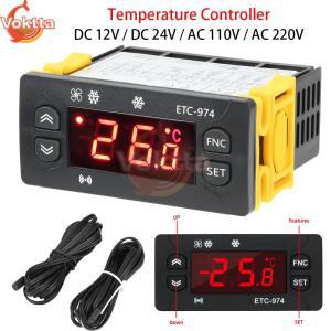 DC 12V 24V AC 110V 220V 디지털 온도 컨트롤러 ETC-974 냉장고 냉각 제어 조절기