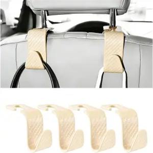 ANFTDCO 4PCS 카시트 헤드레스트 후크 자동차 뒷좌석 보관 홀더 행거 핸드백 식료품 가방용 차량 내부