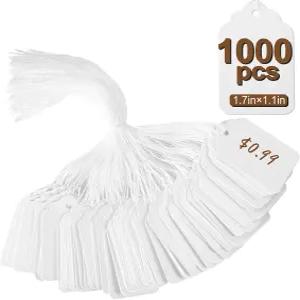 끈이 달린 1000 PCS 가격표 악뮤엔 1.77 x 1.1 인치 행 태그 야드/게이지 세일의 가방 의류 주얼리 이름